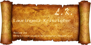 Laurinyecz Krisztofer névjegykártya