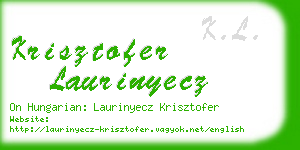 krisztofer laurinyecz business card